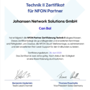 Partner Zertifikat Nfon Technik ll Can Bal